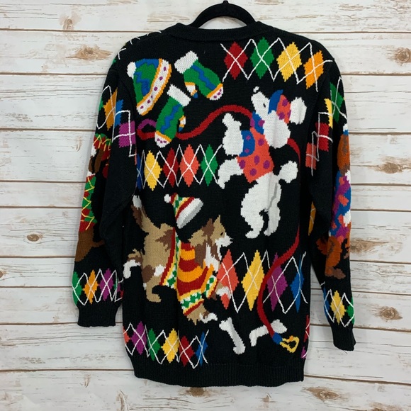 Vintage Chunky Dog Novelty Print Cardigan Sweater - Picture 2 of 8